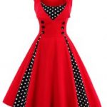 dress for women polka dot retro corset a line dress ENDLJGX