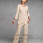 dressy pant suits champagne simple chiffon mother of the bride pant suits nmo-098 FRVWSHB
