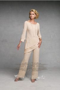 dressy pant suits champagne simple chiffon mother of the bride pant suits nmo-098 FRVWSHB