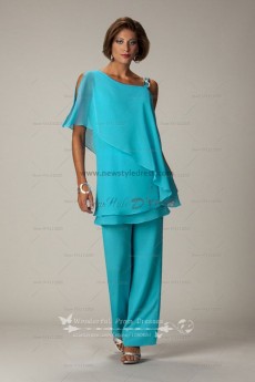 dressy pant suits ocean blue latest fashion chiffon mother of the bride pants suits nmo-014 BHLLDAD