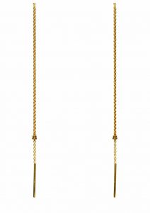 dutch basics cylinder drop chain earrings - gold plated ... OMHMRUK