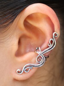 ear cuff jewelry french twist ear cuff - silver SDQWCOZ