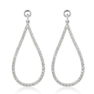 earring jacket diamond tear drop earring jackets 14k ... ETYJEKK