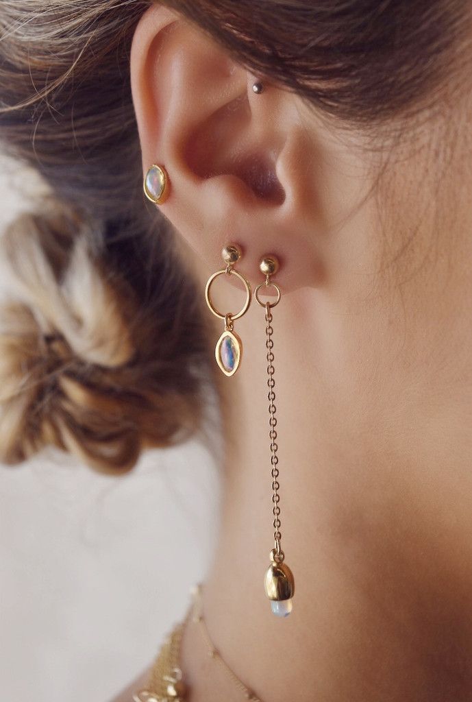 earring style style | asymmetrical drop earrings with teardrop opals.stone | welo  ethiopian YDYMCZB