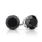 earrings for men 2.00 carat brilliant natural pair round cut black diamond stud earrings for HZLPMXX
