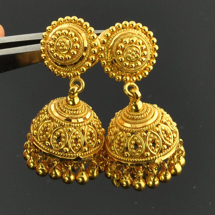 earrings gold 22k solid yellow gold post earrings with backs pair VGZSATK