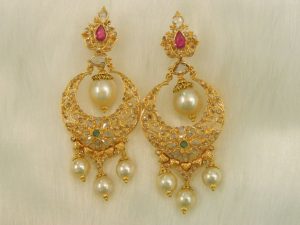 earrings gold earrings / jhumkis / chandbali - gold jewellery earrings /chand bali JFBMTYO