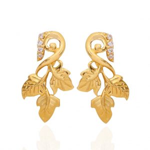 earrings gold the hawthorn leaf gold earrings CUAAPNH