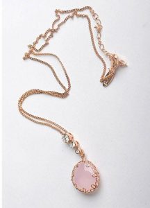 elisabeth rose quartz necklace | rose gold | annais.co jewelry XIFREAA