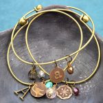 embossed brass diy charm bangle bracelets at www.happyhourprojects.com PROJPDM