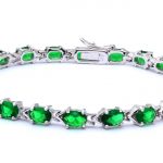 emerald bracelet .925 sterling silver 7.25 KBFHMRU