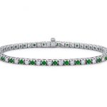 emerald bracelet emerald and diamond eternity bracelet in 18k white gold (1 1/2 ct. QGMXSAH