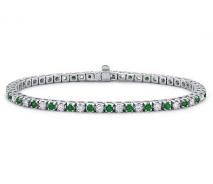 emerald bracelet emerald and diamond eternity bracelet in 18k white gold (1 1/2 ct. QGMXSAH