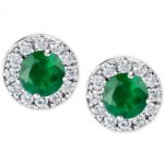emerald earrings emerald (1 ct. t.w.) and diamond (1/3 ct. t.w. DQNHMDO