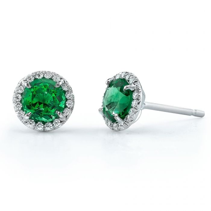 emerald earrings emerald jewelry | emerald u0026 diamond stud earrings RSQDFFD