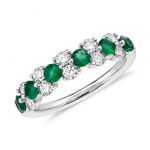 emerald jewelry emerald and diamond garland ring in 18k white gold (1/2 ct. tw CGRKSHB