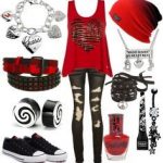 emo clothes cassic lilu0027 gurl. the color red looks great on her when you come down EXFDPQC