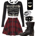 emo clothes ouija shirt with gothic red skirt. witch clothes, emo ... HAXOZMX
