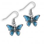enamel blue butterfly earrings ... TJIPHTQ
