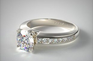 engagement rings 0.60ct channel set princess shaped engagement ring | 14k white gold | SXBIVVB