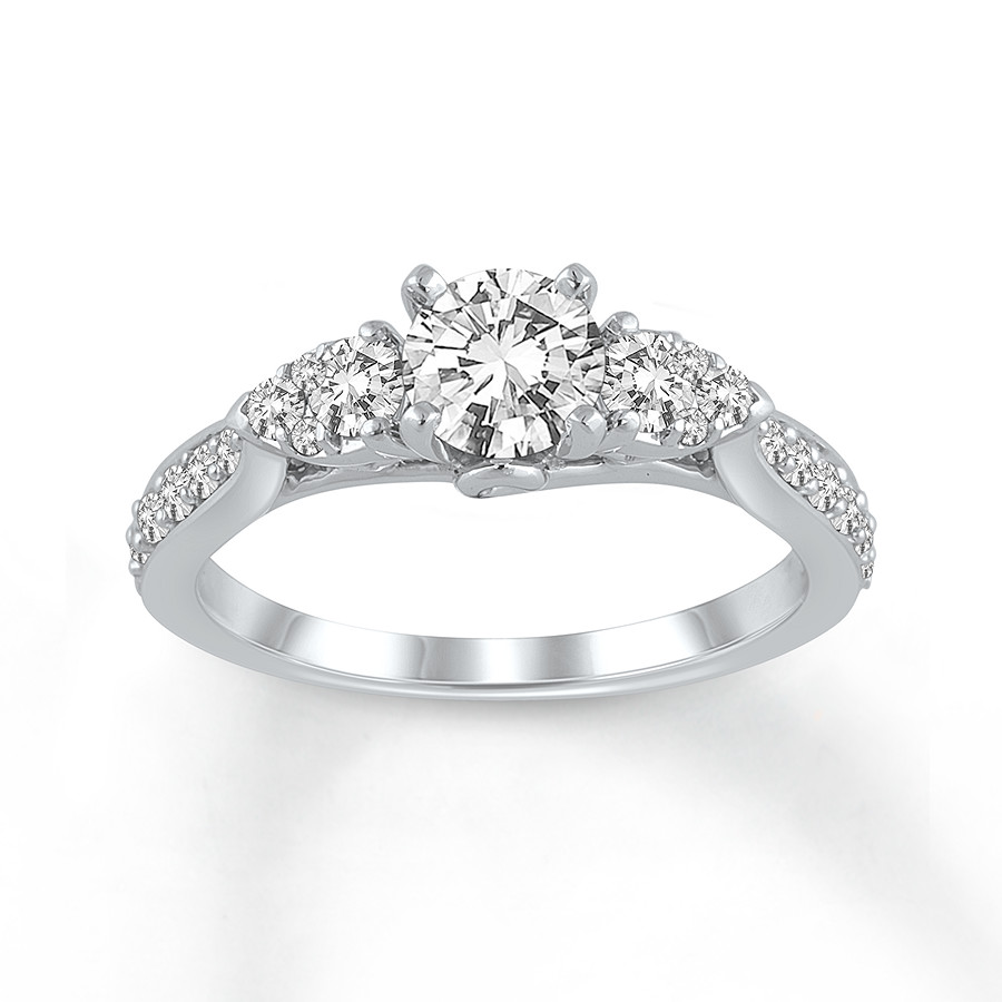 engagement rings diamond engagement ring 1 carat tw round-cut 14k white gold CEKBOCG