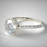 engagement rings pave halo and shank diamond engagement ring (round) | 14k white gold SGNWSYQ
