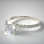 engagement rings thin french cut pave set diamond engagement ring | platinum | 17158p MHTRRJX