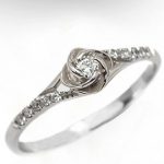 engagement rings unique vintage engagement ring, 14k / 18k white gold diamond engagement ring, rose MXEHCCW
