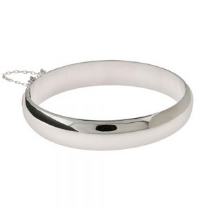 engravable 12mm sterling silver bangle bracelet FHSMJYJ