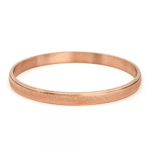 engravable frosted rose gold bangle bracelet EDNKZUS