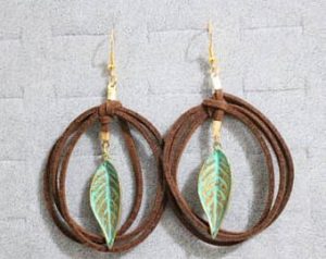 fashion earrings leather earrings dangle earrings leaf earrings boho earrings handmade earrings  fashion LVVDYUP