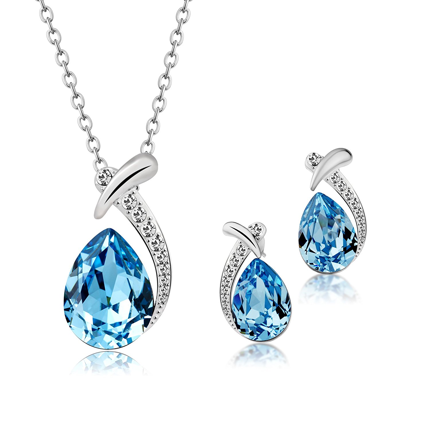 fashion jewelry sets amazon.com: t400 jewelers waterdrop pendant necklace u0026 earrings fashion  jewelry sets NXMESIJ