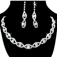fashion jewelry sets womenu0027s jewelry set bridal wedding 8 shape rhinestone necklace earrings j6j4 PLQITIZ