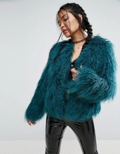 faux fur coats asos mongolian faux fur jacket LUPVGFB