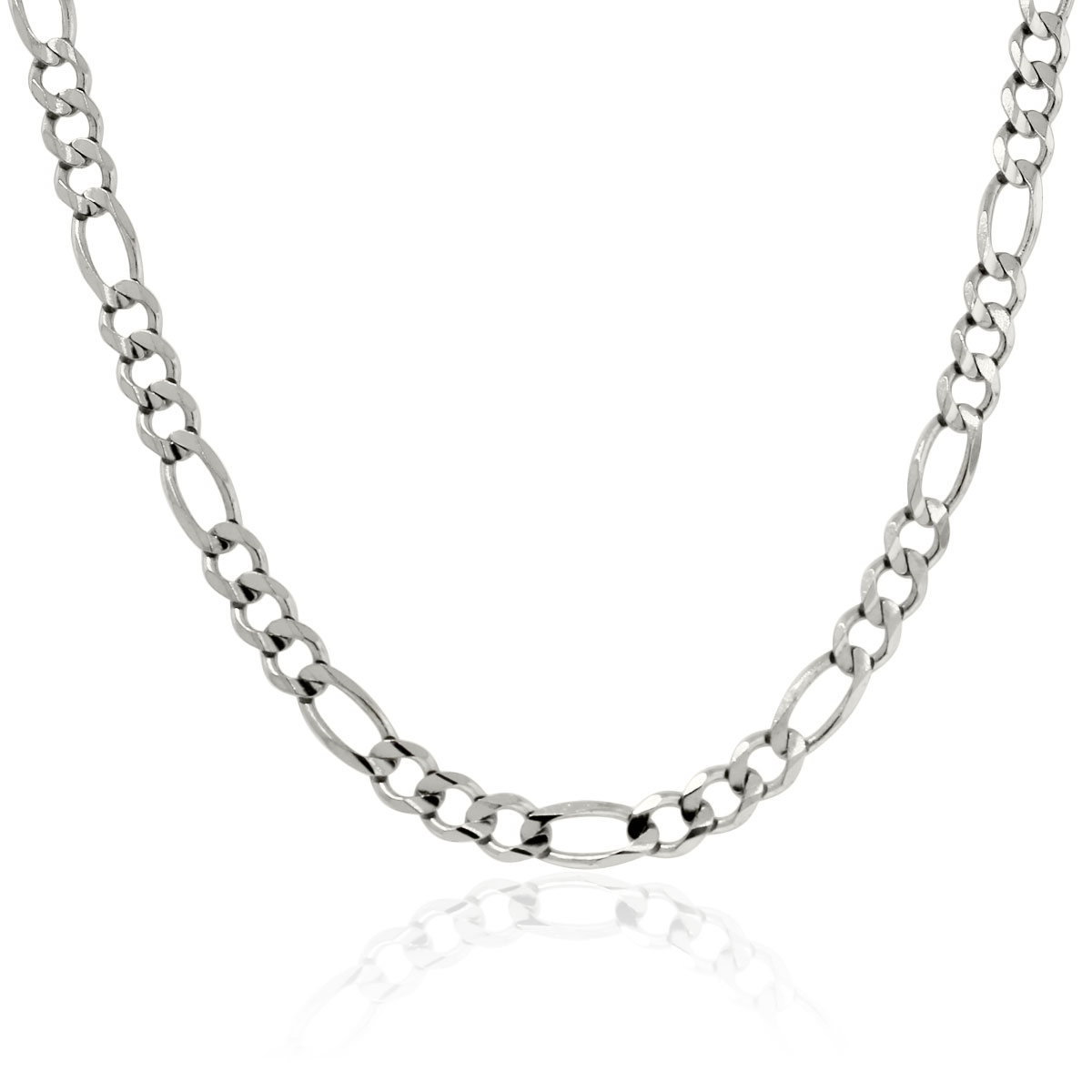 figaro link 14k white gold chain necklace BYKDASI