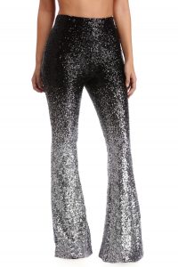 final sale- black ombre sequin pants UVSEQTQ