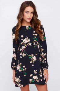 floral print dresses cute navy blue dress - floral print dress - shift dress - $43.00 XLECRTK