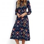 floral print dresses i. madeline garden splendor navy blue floral print dress 1 EXVTSVO