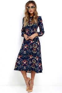 floral print dresses i. madeline garden splendor navy blue floral print dress 1 EXVTSVO