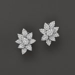 flower earrings diamond cluster flower stud earrings in 14k white gold, 3.50 ct. t.w. EHXYBFT