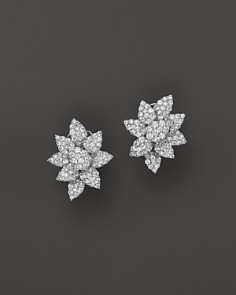flower earrings diamond cluster flower stud earrings in 14k white gold, 3.50 ct. t.w. EHXYBFT