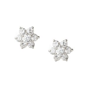 flower earrings large cz flower stud earrings YANJFWA