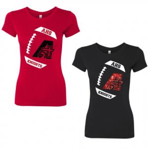 football t shirts assumption womenu0027s glitter football t-shirt BSMRIGP