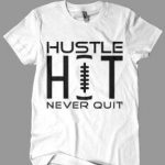 football t shirts hustle hit never quit football t-shirt by thelaughingmango on etsy QTHIDIU