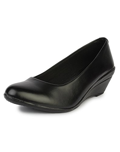 formal shoes for women do bhai formal-shoes-plain wedges for women (eu36, black) FOBAIEY