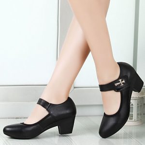 formal shoes for women size 34 41 women genuine leather single pumps office lady shoes platform  thick NQRIWDL