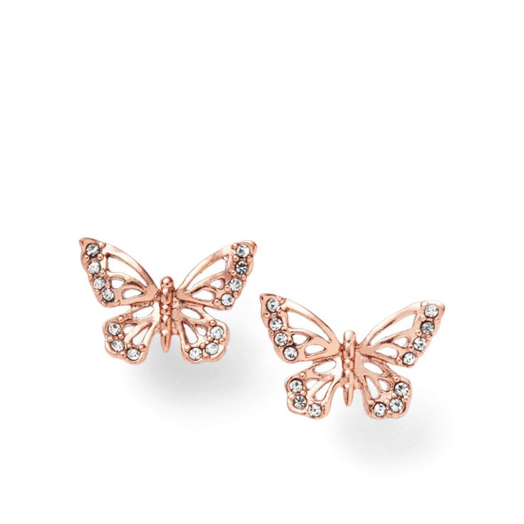 fossil butterfly earrings - rose i love butterflies! these match the wrist LRUGTMB