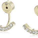 fossil curved crystal gold-tone earring jacket KCIBGZW