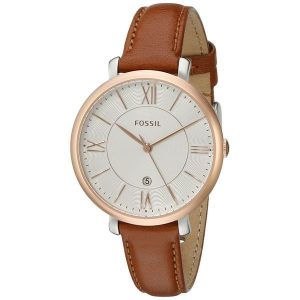 fossil womenu0027s es3842 u0027jacquelineu0027 brown leather watch KQLFTRK