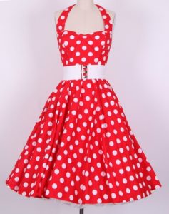 free shipping new arrival halter uk 8-24 women 1950s dresses red white  polka UURRZMN